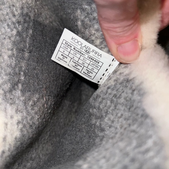 Koolaburra Gray Suede Boots with Cream Trim - Picture 9 of 9